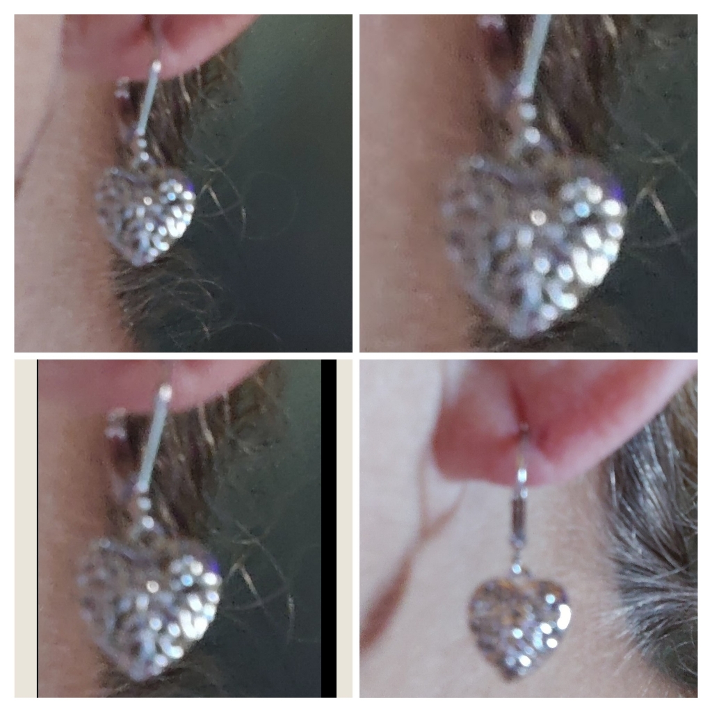 Kris/Kros, Sterling Heart Earrings. 1-Inch Long.